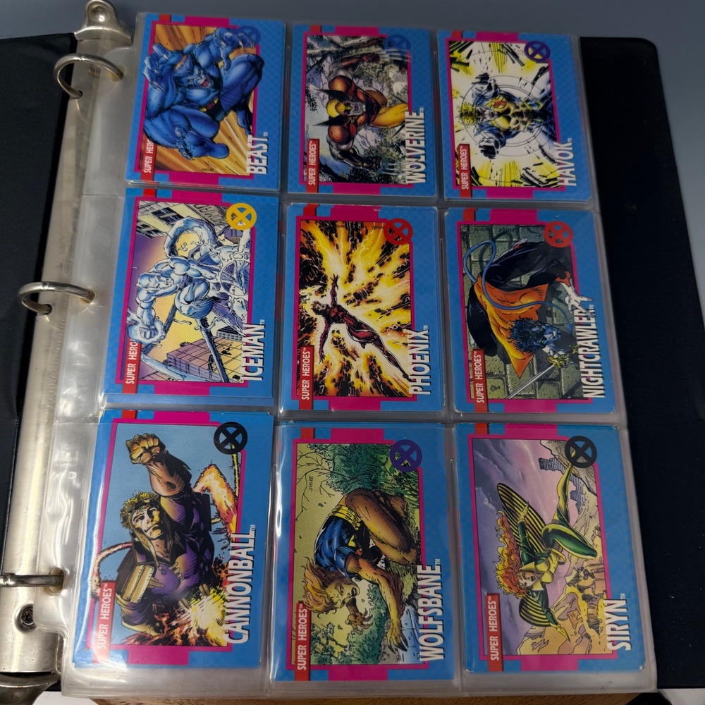 1992 Impel Marvel X-Men Series 1 Trading Card Binder Lot Jim Lee Art Wolverine